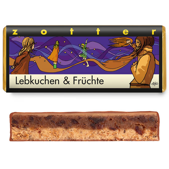 Produkt aus unserem Webshop: Schokolade Handgeschöpft - Lebkuchen + Früchte