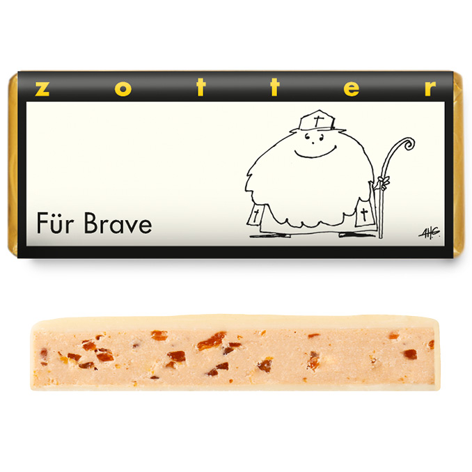 Produkt aus unserem Webshop: für brave - Schokobiene mit Honigblättchen (handgeschöpfte Schokolade)