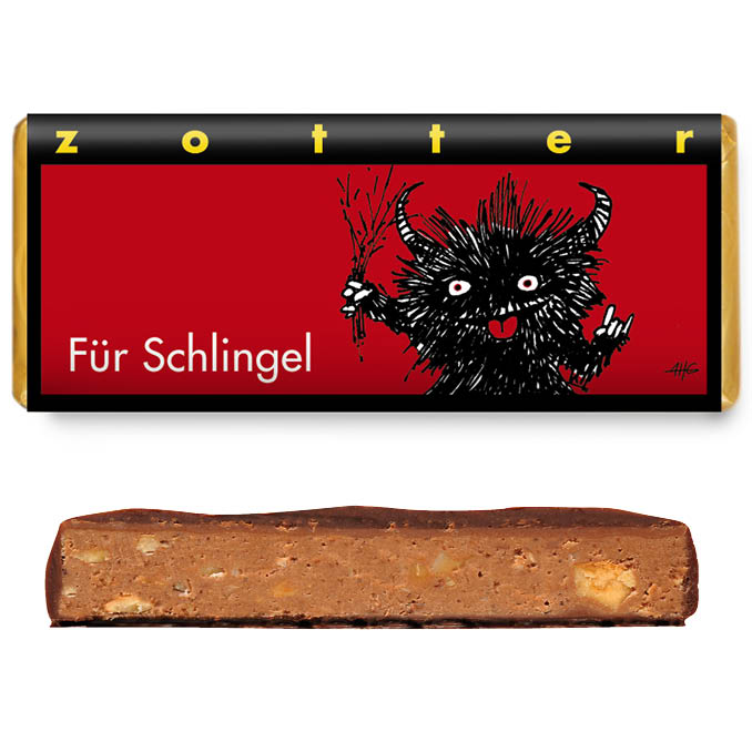 Produkt aus unserem Webshop: für Schlingel - Krampus - Ge Nüsee (handgeschöpfte Schokolade)