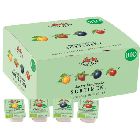 Produkt aus unserem Webshop: Fruchtaufstriche Portionen 100x20g