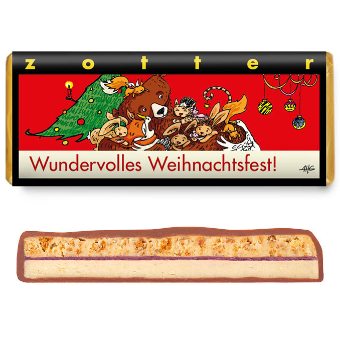 Produkt aus unserem Webshop: Schokolade Handgeschöpft - Fröhliche Weihnachten
